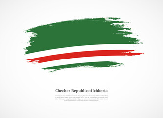 Happy national day of Chechen Republic of Ichkeria with national flag on grunge texture