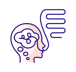 color icon, Confused thoughts in a head icon set