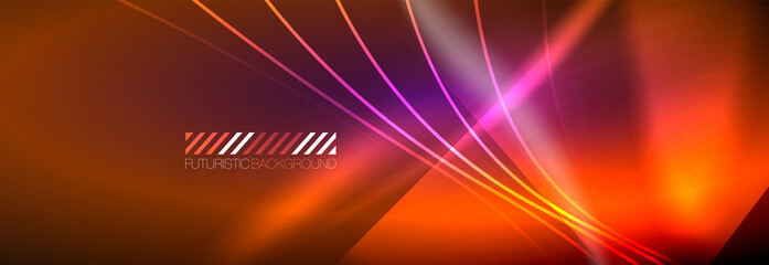 Neon dynamic beams vector abstract wallpaper background. Wallpaper background, design templates for business or technology presentations, internet posters or web brochure covers