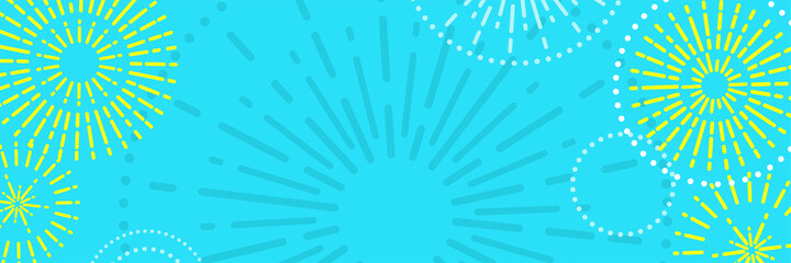 カラフルな花火のフレームイラスト 夏セールのバナー素材 Wall Mural Tukinoto