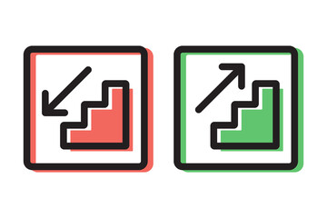 up and down stair icon design vector