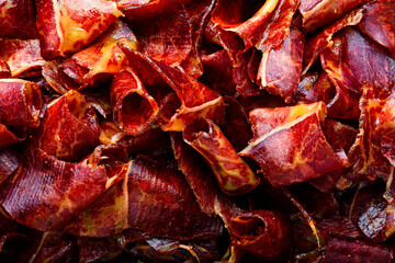 Sliced basturma or jerky