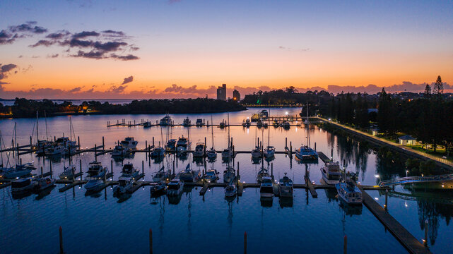 Gladstone Marina at dawn. Queensland