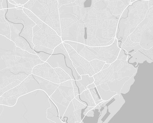 Vector map of Cardiff, Wales, Cymru. Street map art poster illustration.