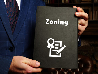  Juridical concept meaning Zoning with inscription on the sheet.