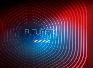 Neon color square shape lines abstract background. Shiny magic energy and motion concept, vector abstract wallpaper background