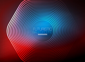 Neon color square shape lines abstract background. Shiny magic energy and motion concept, vector abstract wallpaper background