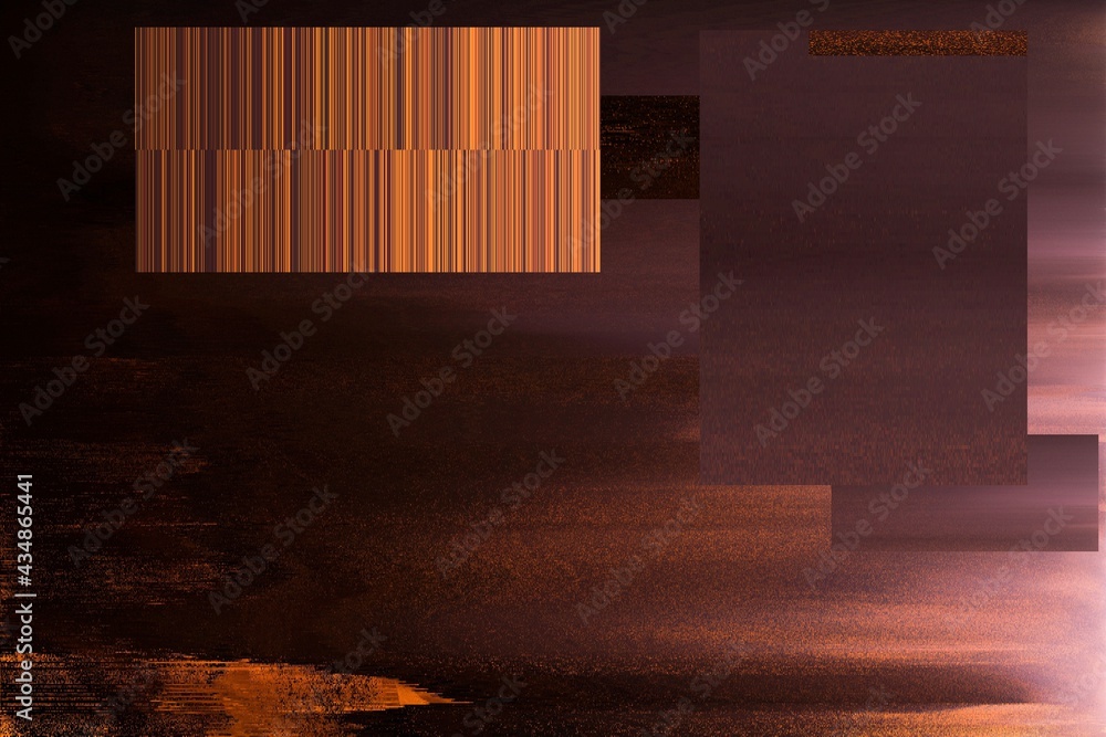 Fototapete modern background with dead pixel and bug, glitch and error signal. optical distortion, overlapping 