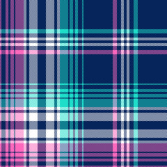 Plaid pattern bright in blue, pink, green, white. Seamless colorful tartan check plaid texture background for womenswear flannel shirt, skirt, blanket, duvet cover, other modern fashion textile print. - obrazy, fototapety, plakaty