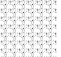 Stock coloring page black and white. Flower pattern.