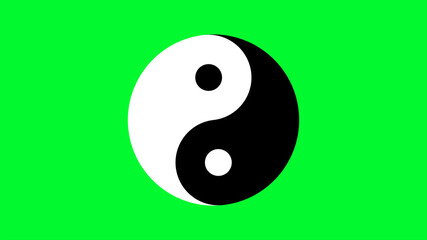 Yin Yang Symbol on Green Screen 