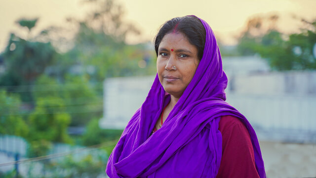 Portrait of a middle-aged Indian woman