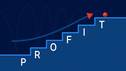 PROFIT Steps and Progress Increase Ladder Style