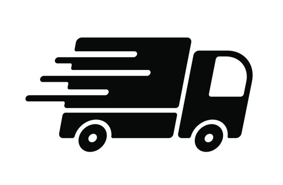 Shipping fast delivery truck icon symbol, Pictogram flat design for apps and websites, Track and trace processing status, Isolated on white background, Vector illustration