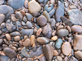 Kieselsteine am Strand
