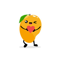 Mango cute emoji vector illustration. mango cute character