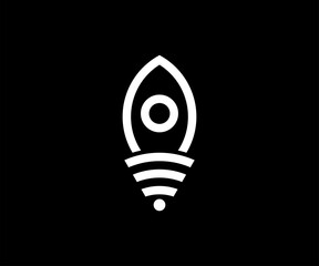 Rocket wifi logo design vector illustration