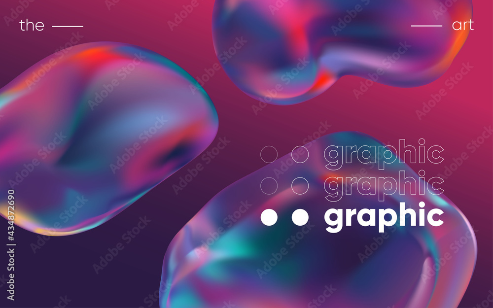 Poster 3d background with gradient geometric shapes. eps10 vector.