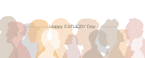 Happy Father's Day card. Flat vector illustration. 