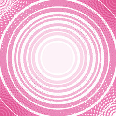 Retro comic rays pink dots background. Vector illustration in pop art retro style