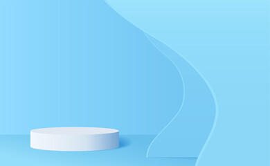 Digital rendered podium for your product showcase. Elegant Vector 3d illustration.