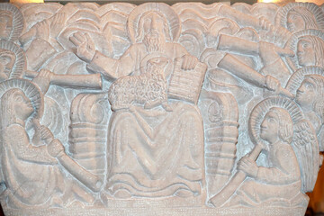 Saint Joseph church.   Capital sculpture.