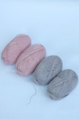 multicolored wool for knitting and knitting 