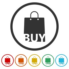 Buy ring icon isolated on white background color set