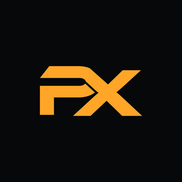 px modern letter logo design with black background  