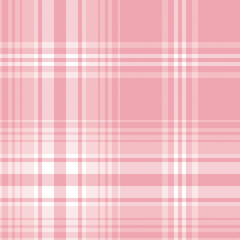 Plaid pattern in pink and white. Seamless vector tartan check plaid graphic for womneswear flannel shirt, skirt, blanket, throw, duvet cover, other modern everyday spring summer fashion textile print.