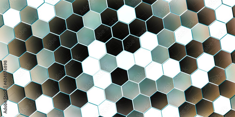 Aufkleber futuristic abstract hexagon pattern texture 3d render illustration