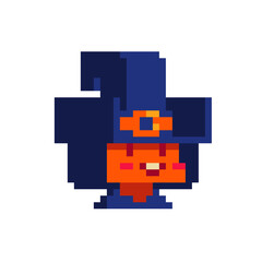 Man pixel art character isolated vector illustration. 8-bit sprite. Design for avatar, stickers, logo alcohol shop, mobile app.