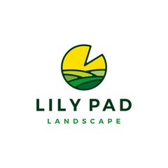 lily pad landscape landscaping logo vector icon illustration