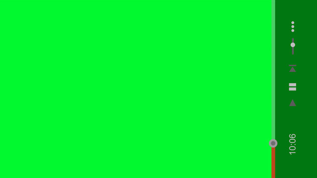 Vertical Screen Video Player Click and Play with twenty Seconds Timecode Animation on Green Screen