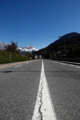 Coronavirus epidemic (COVID-19). Lockdown.  Empty bridge. Saint Gervais.