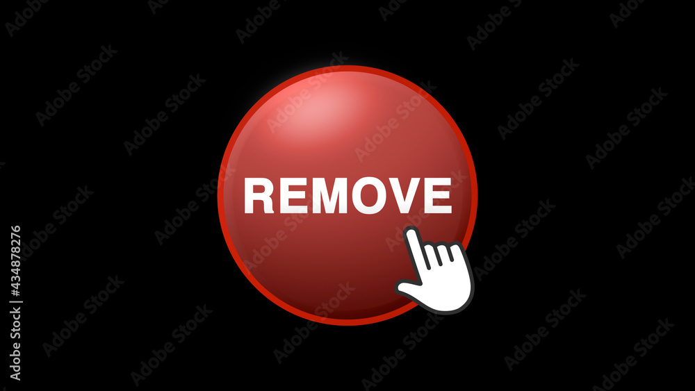 Fototapete remove text button click on black background