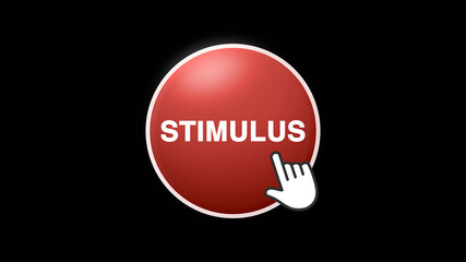 Stimulus Text Button Click on Black Background