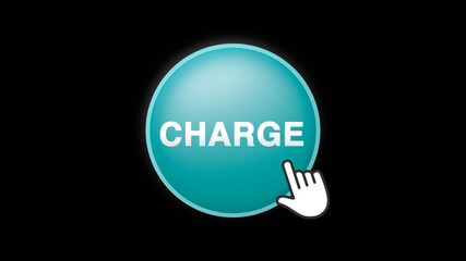 Charge Text Button Click on Black Background