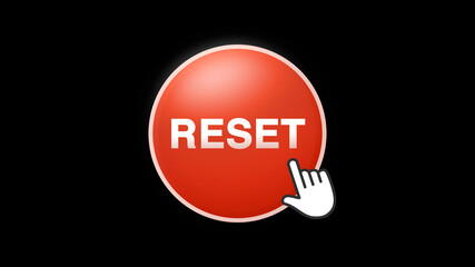 Reset Button Click on Black Background