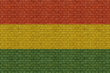 3D Flag of Bolivia on brick wall