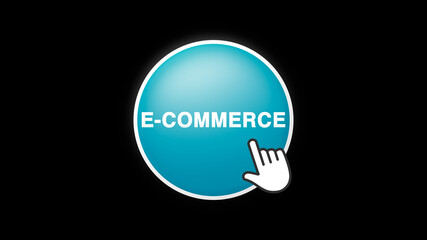  Commerce Text Button Click on Black Background