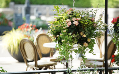table and chairs in a restaurant