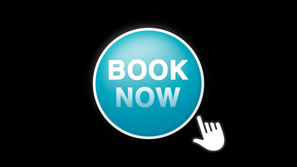 Book Now Button Click on Black Background