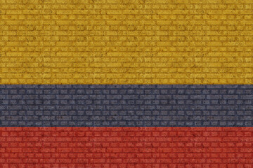 3D Flag of Colombia on brick wall