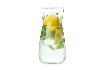 Jug of lemonade isolated on white background