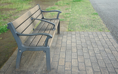 wooden bench in the park