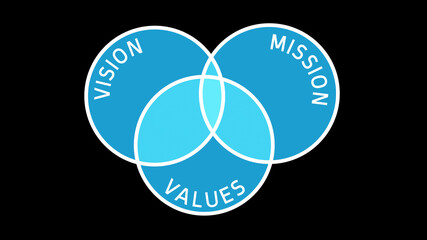 Mission Vision and Values Diagram Pie Chart