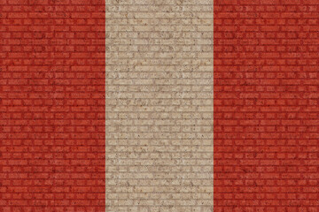 Fototapeta premium 3D Flag of Peru on brick wall