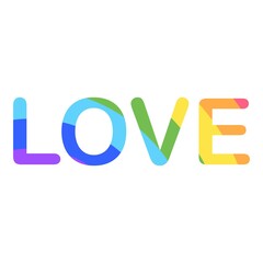 Rainbow Love text print art