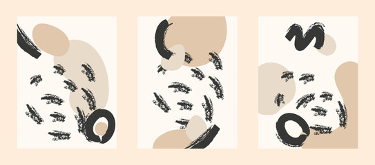 Fototapeta premium Abstract wall arts. Vector set background. Organic shape for poster, print, cover, wallpaper.